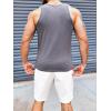 imageRuncati Mens Ribbed Knit Tank Top Cotton Sleeveless Shirts Summer Beach Workout Muscle UndershirtGrey