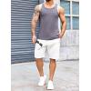 imageRuncati Mens Ribbed Knit Tank Top Cotton Sleeveless Shirts Summer Beach Workout Muscle UndershirtGrey