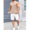 imageRuncati Mens Ribbed Knit Tank Top Cotton Sleeveless Shirts Summer Beach Workout Muscle UndershirtKhaki