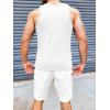 imageRuncati Mens Ribbed Knit Tank Top Cotton Sleeveless Shirts Summer Beach Workout Muscle UndershirtWhite