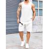 imageRuncati Mens Ribbed Knit Tank Top Cotton Sleeveless Shirts Summer Beach Workout Muscle UndershirtWhite