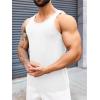 imageRuncati Mens Ribbed Knit Tank Top Cotton Sleeveless Shirts Summer Beach Workout Muscle UndershirtWhite