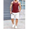 imageRuncati Mens Ribbed Knit Tank Top Cotton Sleeveless Shirts Summer Beach Workout Muscle UndershirtWine Red