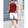 imageRuncati Mens Ribbed Knit Tank Top Cotton Sleeveless Shirts Summer Beach Workout Muscle UndershirtWine Red