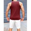 imageRuncati Mens Ribbed Knit Tank Top Cotton Sleeveless Shirts Summer Beach Workout Muscle UndershirtWine Red