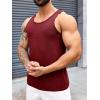 imageRuncati Mens Ribbed Knit Tank Top Cotton Sleeveless Shirts Summer Beach Workout Muscle UndershirtWine Red