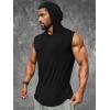 imageRuncati Mens Sleeveless Hoodies Workout Hooded Tank Tops Muscle Gym Bodybuilding Fitness Training T ShirtsBlack
