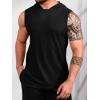 imageRuncati Mens Sleeveless Hoodies Workout Hooded Tank Tops Muscle Gym Bodybuilding Fitness Training T ShirtsBlack