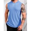 imageRuncati Mens Sleeveless Hoodies Workout Hooded Tank Tops Muscle Gym Bodybuilding Fitness Training T ShirtsBlue