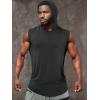imageRuncati Mens Sleeveless Hoodies Workout Hooded Tank Tops Muscle Gym Bodybuilding Fitness Training T ShirtsDark Grey