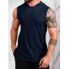 imageRuncati Mens Sleeveless Hoodies Workout Hooded Tank Tops Muscle Gym Bodybuilding Fitness Training T ShirtsNavy