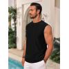 imageRuncati Mens Sleeveless Tank Tops Casual Hollow Out Knit T Shirts Beach Summer Hippie Tops with PocketBlack