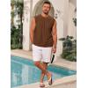 imageRuncati Mens Sleeveless Tank Tops Casual Hollow Out Knit T Shirts Beach Summer Hippie Tops with PocketCoffee