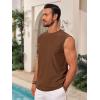 imageRuncati Mens Sleeveless Tank Tops Casual Hollow Out Knit T Shirts Beach Summer Hippie Tops with PocketCoffee