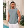 imageRuncati Mens Sleeveless Tank Tops Casual Hollow Out Knit T Shirts Beach Summer Hippie Tops with PocketGrey