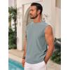 imageRuncati Mens Sleeveless Tank Tops Casual Hollow Out Knit T Shirts Beach Summer Hippie Tops with PocketGrey
