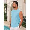 imageRuncati Mens Sleeveless Tank Tops Casual Hollow Out Knit T Shirts Beach Summer Hippie Tops with PocketLight Blue