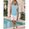 imageRuncati Mens Sleeveless Tank Tops Casual Hollow Out Knit T Shirts Beach Summer Hippie Tops with PocketLight Blue