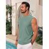 imageRuncati Mens Sleeveless Tank Tops Casual Hollow Out Knit T Shirts Beach Summer Hippie Tops with PocketPea Green