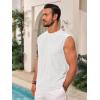 imageRuncati Mens Sleeveless Tank Tops Casual Hollow Out Knit T Shirts Beach Summer Hippie Tops with PocketWhite