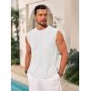 imageRuncati Mens Sleeveless Tank Tops Casual Hollow Out Knit T Shirts Beach Summer Hippie Tops with PocketWhite