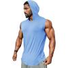 imageRuncati Mens Sleeveless Hoodies Workout Hooded Tank Tops Muscle Gym Bodybuilding Fitness Training T ShirtsBlue