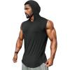 imageRuncati Mens Sleeveless Hoodies Workout Hooded Tank Tops Muscle Gym Bodybuilding Fitness Training T ShirtsDark Grey