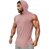 imageRuncati Mens Sleeveless Hoodies Workout Hooded Tank Tops Muscle Gym Bodybuilding Fitness Training T ShirtsPink