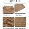 imageRuncati Mens Button Down Shirt Knit Crochet Hollow Out Short Sleeve Sweater Casual Summer TopsKhaki