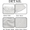 imageRuncati Mens Button Down Shirt Knit Crochet Hollow Out Short Sleeve Sweater Casual Summer TopsWhite