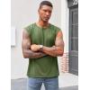 imageRuncati Mens Sleeveless Tank Tops Workout Cut Off Shirt Athletic Muscle Gym T ShirtsArmy Green