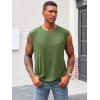 imageRuncati Mens Sleeveless Tank Tops Workout Cut Off Shirt Athletic Muscle Gym T ShirtsArmy Green