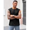 imageRuncati Mens Sleeveless Tank Tops Workout Cut Off Shirt Athletic Muscle Gym T ShirtsBlack