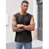 imageRuncati Mens Sleeveless Tank Tops Workout Cut Off Shirt Athletic Muscle Gym T ShirtsBlack Gray