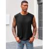 imageRuncati Mens Sleeveless Tank Tops Workout Cut Off Shirt Athletic Muscle Gym T ShirtsBlackArmy Green