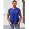imageRuncati Mens Sleeveless Tank Tops Workout Cut Off Shirt Athletic Muscle Gym T ShirtsBlue
