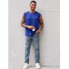 imageRuncati Mens Sleeveless Tank Tops Workout Cut Off Shirt Athletic Muscle Gym T ShirtsBlue