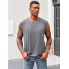 imageRuncati Mens Sleeveless Tank Tops Workout Cut Off Shirt Athletic Muscle Gym T ShirtsDark Gray