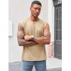 imageRuncati Mens Sleeveless Tank Tops Workout Cut Off Shirt Athletic Muscle Gym T ShirtsKhaki