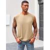 imageRuncati Mens Sleeveless Tank Tops Workout Cut Off Shirt Athletic Muscle Gym T ShirtsKhaki