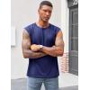imageRuncati Mens Sleeveless Tank Tops Workout Cut Off Shirt Athletic Muscle Gym T ShirtsNavy