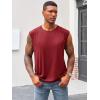 imageRuncati Mens Sleeveless Tank Tops Workout Cut Off Shirt Athletic Muscle Gym T ShirtsWine Red