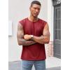 imageRuncati Mens Sleeveless Tank Tops Workout Cut Off Shirt Athletic Muscle Gym T ShirtsWine Red
