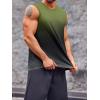 imageRuncati Mens Sleeveless Tank Tops Workout Muscle Gym T Shirts Crew Neck Gradient Tee TopsArmy Green