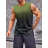 imageRuncati Mens Sleeveless Tank Tops Workout Muscle Gym T Shirts Crew Neck Gradient Tee TopsArmy Green