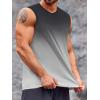 imageRuncati Mens Sleeveless Tank Tops Workout Muscle Gym T Shirts Crew Neck Gradient Tee TopsBlack