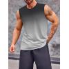 imageRuncati Mens Sleeveless Tank Tops Workout Muscle Gym T Shirts Crew Neck Gradient Tee TopsBlack