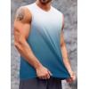 imageRuncati Mens Sleeveless Tank Tops Workout Muscle Gym T Shirts Crew Neck Gradient Tee TopsLake Blue