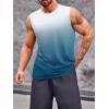 imageRuncati Mens Sleeveless Tank Tops Workout Muscle Gym T Shirts Crew Neck Gradient Tee TopsLake Blue