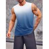 imageRuncati Mens Sleeveless Tank Tops Workout Muscle Gym T Shirts Crew Neck Gradient Tee TopsLight Blue